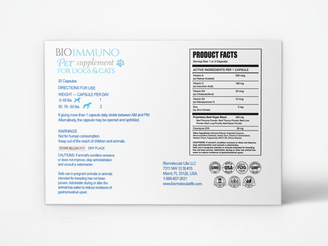 Back of pack, Supplement Facts